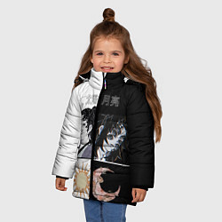 Куртка зимняя для девочки Солнце и луна - Кокушибо первая луна, цвет: 3D-черный — фото 2