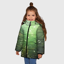 Куртка зимняя для девочки Морские глубины с рыбой, цвет: 3D-светло-серый — фото 2