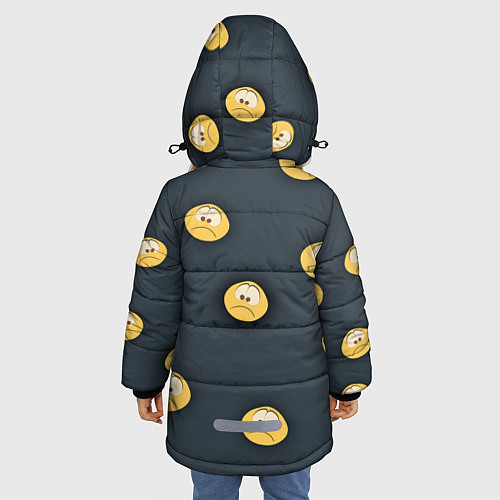Зимняя куртка для девочки Грусть смайла / 3D-Светло-серый – фото 4