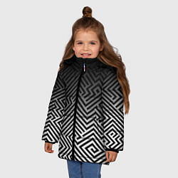 Куртка зимняя для девочки Геометрические узоры с градиентом, цвет: 3D-светло-серый — фото 2