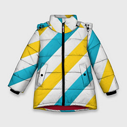 Зимняя куртка для девочки Желтые и синие полосы