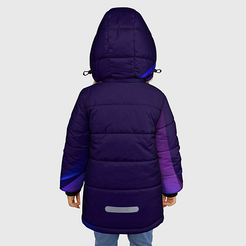 Зимняя куртка для девочки Фк Atletico абстракция / 3D-Светло-серый – фото 4