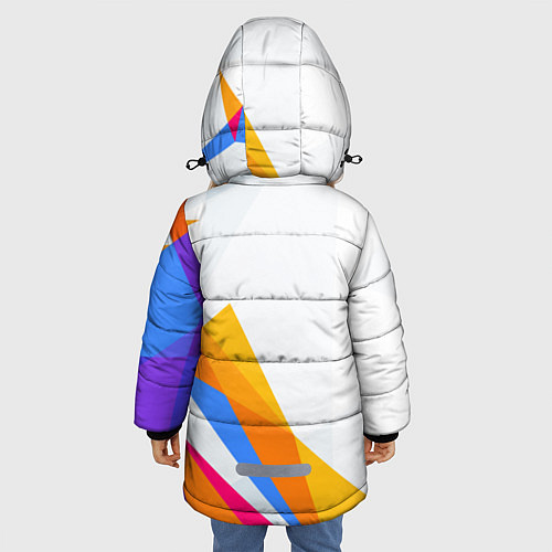 Зимняя куртка для девочки Barcelona абстракция цветные геометрии / 3D-Светло-серый – фото 4