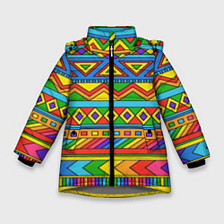 Зимняя куртка для девочки Красивый цветной орнамент