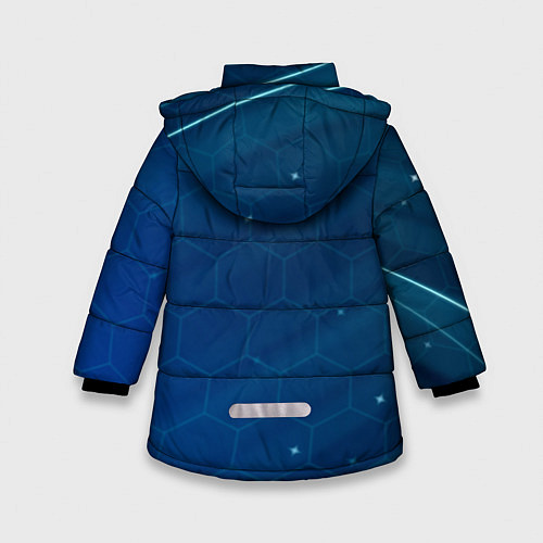 Зимняя куртка для девочки Real madrid голубая абстракция / 3D-Светло-серый – фото 2