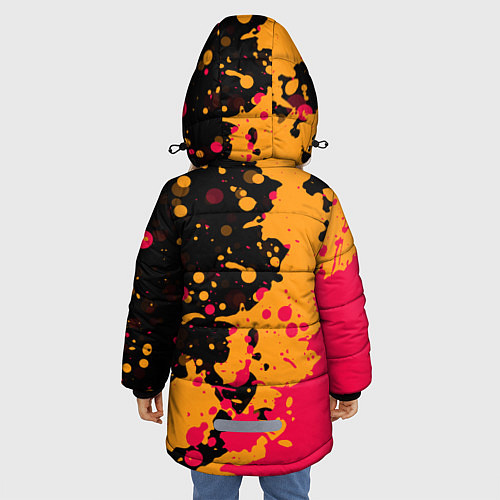 Зимняя куртка для девочки Roma Краска / 3D-Светло-серый – фото 4