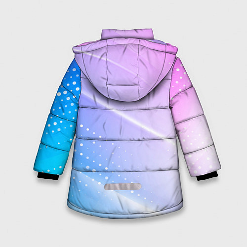 Зимняя куртка для девочки Абстракция с неоном / 3D-Светло-серый – фото 2