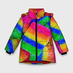 Куртка зимняя для девочки Маленькие кусочки мармелада, цвет: 3D-красный