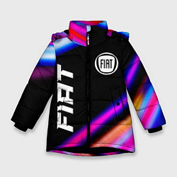 Куртка зимняя для девочки Fiat speed lights, цвет: 3D-черный