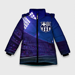 Куртка зимняя для девочки Barcelona ночное поле, цвет: 3D-черный