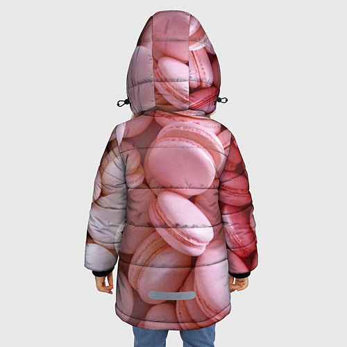 Зимняя куртка для девочки Красные и розовые кексы / 3D-Светло-серый – фото 4