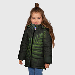 Куртка зимняя для девочки Лист папоротника, цвет: 3D-красный — фото 2