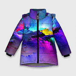 Куртка зимняя для девочки Неоновый бриз, цвет: 3D-светло-серый