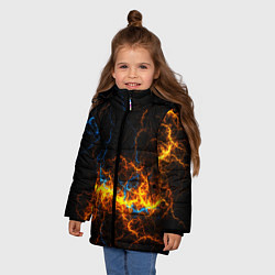 Куртка зимняя для девочки Электрический рисунок, цвет: 3D-светло-серый — фото 2