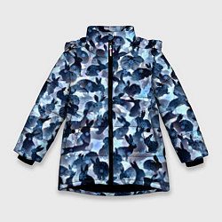 Куртка зимняя для девочки Новогдние кролики, цвет: 3D-черный