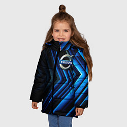 Куртка зимняя для девочки Volvo строгий стиль, цвет: 3D-светло-серый — фото 2