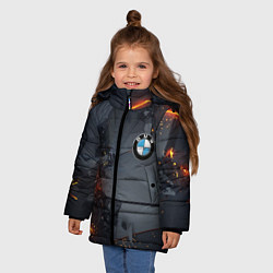 Куртка зимняя для девочки BMW explosion, цвет: 3D-светло-серый — фото 2