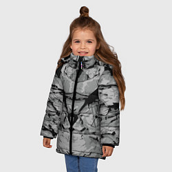 Куртка зимняя для девочки Каменный страж, цвет: 3D-черный — фото 2