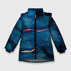 Куртка зимняя для девочки Броня из магического синего камня, цвет: 3D-светло-серый