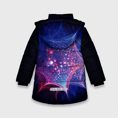 Зимняя куртка для девочки Узоры из линий и кругов / 3D-Светло-серый – фото 2