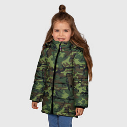 Куртка зимняя для девочки Камуфляж лес - мелкий, цвет: 3D-светло-серый — фото 2