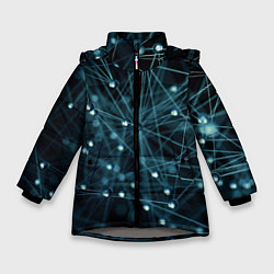 Куртка зимняя для девочки Молекулы, цвет: 3D-светло-серый