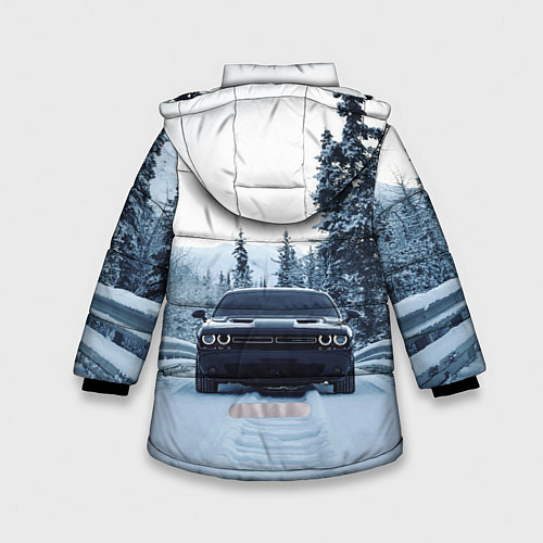 Зимняя куртка для девочки Dodge in winter forest / 3D-Красный – фото 2