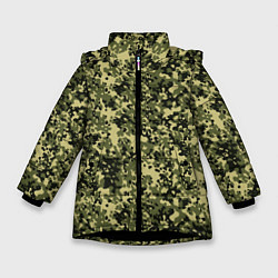 Куртка зимняя для девочки Камуфляж Flecktarn Jeitai, цвет: 3D-черный