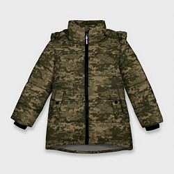 Куртка зимняя для девочки Камуфляж AOR-1 мелкий, цвет: 3D-светло-серый