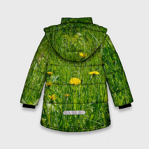 Зимняя куртка для девочки Солнечные одуванчики / 3D-Светло-серый – фото 2