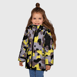 Куртка зимняя для девочки Камуфляж Yellow Stinger, цвет: 3D-черный — фото 2