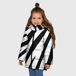 Куртка зимняя для девочки Камуфляж зебры, цвет: 3D-черный — фото 2