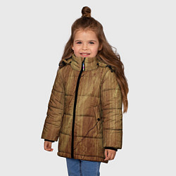 Куртка зимняя для девочки Деревянная текстура, цвет: 3D-красный — фото 2