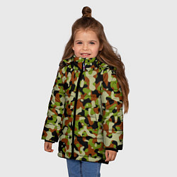 Куртка зимняя для девочки Камуфляж British, цвет: 3D-светло-серый — фото 2
