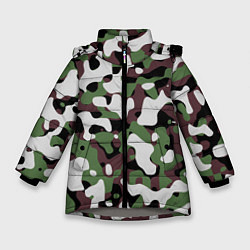 Куртка зимняя для девочки Камуфляж Jieitai, цвет: 3D-светло-серый