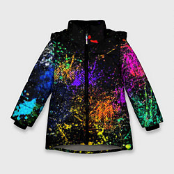 Зимняя куртка для девочки Абстрактные брызги краски