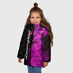 Куртка зимняя для девочки Lamborghini pro racing: по-вертикали, цвет: 3D-черный — фото 2