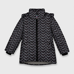 Куртка зимняя для девочки Кольчуга карбон проволока, цвет: 3D-светло-серый