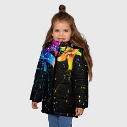 Куртка зимняя для девочки Цветные лилии, цвет: 3D-красный — фото 2