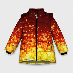 Куртка зимняя для девочки Огненные блёстки, цвет: 3D-светло-серый