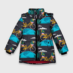 Куртка зимняя для девочки Велопрогулка, цвет: 3D-красный