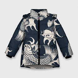Куртка зимняя для девочки Japan carp, цвет: 3D-светло-серый