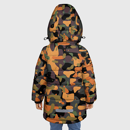 Зимняя куртка для девочки Камуфляж осенний лес / 3D-Светло-серый – фото 4