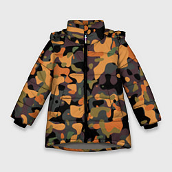 Куртка зимняя для девочки Камуфляж осенний лес, цвет: 3D-светло-серый