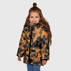 Куртка зимняя для девочки Камуфляж осенний лес, цвет: 3D-светло-серый — фото 2