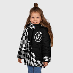 Куртка зимняя для девочки Volkswagen racing flag, цвет: 3D-черный — фото 2