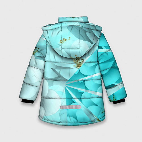 Зимняя куртка для девочки Нежный цветочный smile / 3D-Красный – фото 2