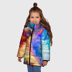 Куртка зимняя для девочки Неоновое перо, цвет: 3D-красный — фото 2