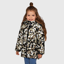 Куртка зимняя для девочки Камуфляж зимний лес - мелкий, цвет: 3D-светло-серый — фото 2