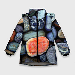 Зимняя куртка для девочки Цветные камушки
